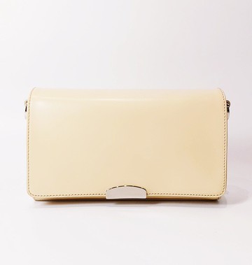 義大利真皮米黃色信封包