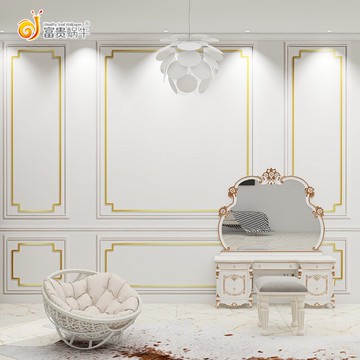 主播直播間裝飾背景墻壁紙服裝店美容院3d立體石膏線輕奢拍照墻紙