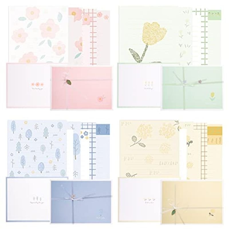 Sitengle レターセット 便箋 封筒セット 4色 手紙 便せん かわいい 花 ラブレター 結婚式 お祝い 挨拶 お見舞い お礼状用 手 通販 Lineポイント最大0 5 Get Lineショッピング