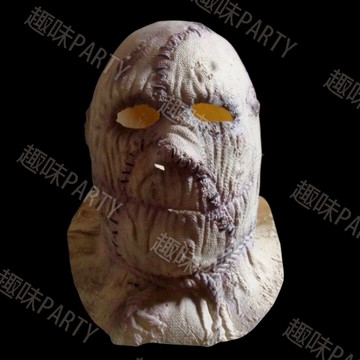 免運 快速出貨 廠家直銷萬圣節面具恐怖稻草人面具頭套 舞會面具COS晚會表演面具