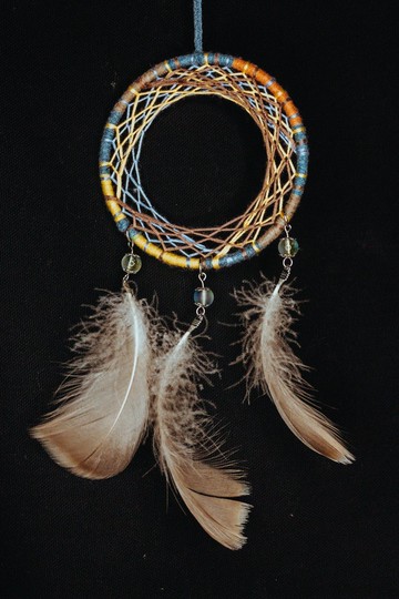 純手工捕夢網 Handmade Dreamcatcher－【編織月亮－藍灰】