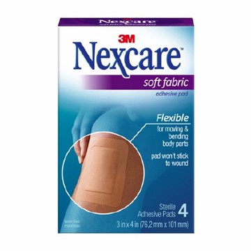 Adhesive Strip Nexcare 3 X 4 Inch Fabric Rectangle Tan 48 Count by Ace