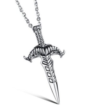 鈦鋼項鍊 時吊墜-時尚搖滾個性寶劍生日情人節禮物男配件73cm26【獨家進口】【米蘭精品】