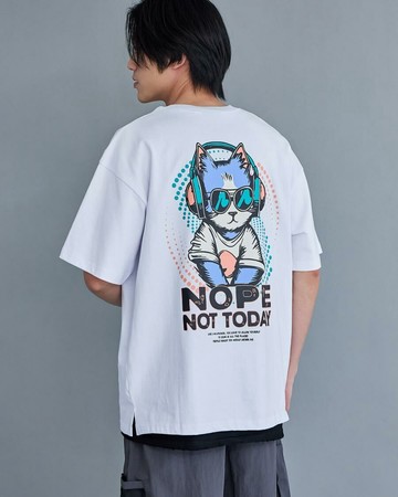 今天不可以NOPE幽默寬版短TEE (白色)