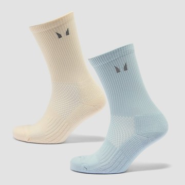 MP Reflective Running Socks (2 Pack) - Butter/Baby Blue - UK 9-11
