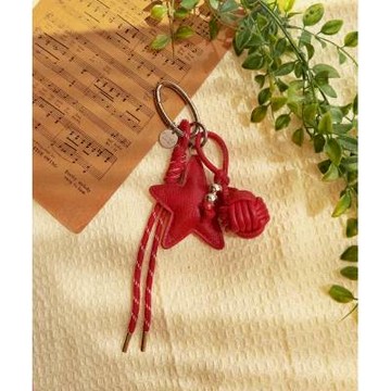 【KINAZ】皮革星星小球繩結織帶圓牌吊飾-草莓跳跳糖-小美好系列(BC96491-04)