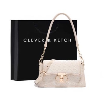 Clever&Ketch高級感小包包2025新款女包菱格斜挎單肩腋下法棍包