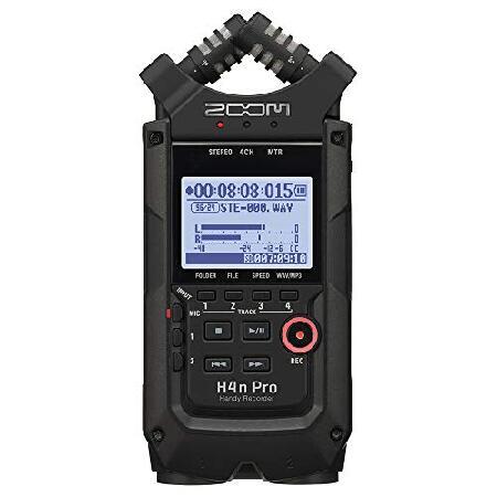 Zoom H4n Pro All Black 4-Track Portable Recorder (2020 Model) with Zoom AD-14 AC Adapter, Windbuster, 16GB Memory Card ＆ USB Cable Bundle