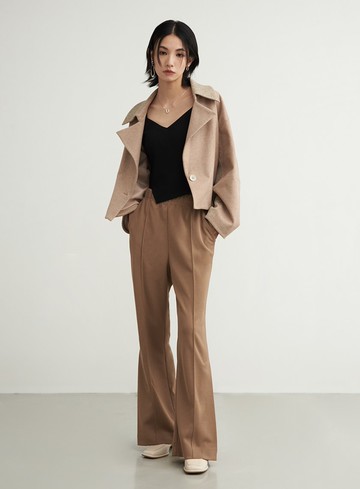 微喇叭休閒直筒褲