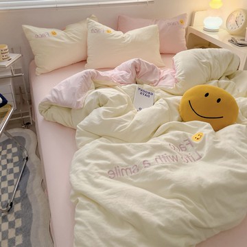台灣發貨🔸牀上四件套✅牀笠宿舍牀單三件套 母嬰級牀上四件套 可裸睡刺繡超柔加厚磨毛 加厚磨毛牀上四件套 超柔牀上四件套