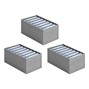 小麥購物 收納盒 7格 S091 大 灰色 抽屜分隔整理箱 衣物收納神器  3個