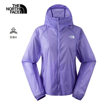 【線上獨家】The North Face北面女款紫色防潑水舒適透氣可打包連帽防風外套｜87VRPJO