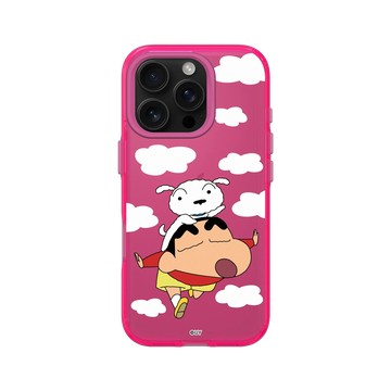 iPhone 16 Pro Clear 粉漾桃 - 蠟筆小新 Crayon Shinchan - 小新小白放假囉