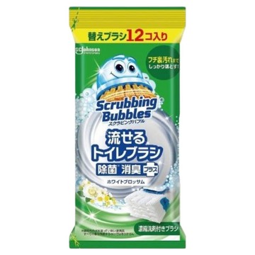SC Johnson 莊臣 可溶解式含洗劑馬桶刷補充包 12入組  白花香 白色  1包