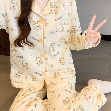 睡衣 長袖加厚保暖學生睡衣  薄款睡衣 學生睡衣 甜美休閒睡裙 可愛舒適睡衣 可外穿 休閒風  睡衣套裝