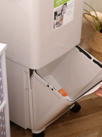 乾濕分離垃圾桶 垃圾桶 日式干濕分離帶蓋雙層可分離廚余客廳干濕分類垃圾桶【CM25461】