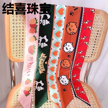 韓國ins網紅絲巾發帶女綁發少女時尚潮頭繩兒童發繩發圈扎頭頭飾