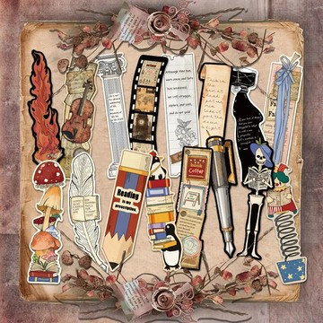 30張復古書籤ins風高清書籤閱讀主題不規則高顏值書籍桌面裝飾卡片紙質書籤 10803