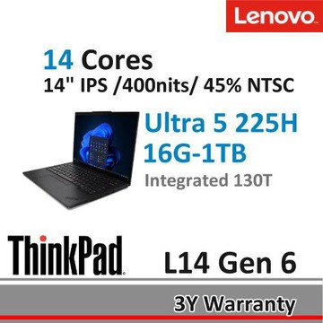 Lenovo 聯想 ThinkPad L14 G6 14吋AI筆電 Ultra 5 225H/16G/1TB/Win11 Pro/三年保固/商務軍規