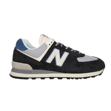 NEWBALANCE 男復古慢跑鞋-574系列 麂皮 NB N字鞋 U574NVE 墨灰淺灰藍