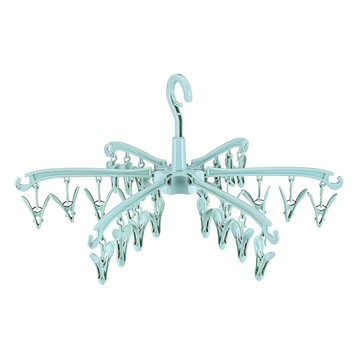 AHOYE 360°旋轉可折疊24夾晾曬夾  藍色  1個