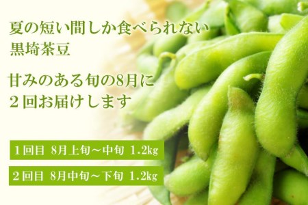  ＧＩ登録 くろさき茶豆1.2kg×２回  2024年8月発送