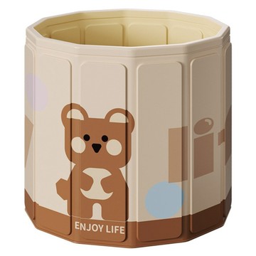 Livenoa 幼兒可疊收保溫泡澡桶  卡其色  1個