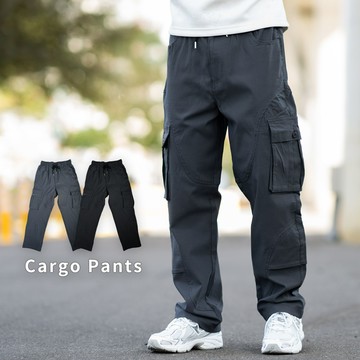 【NB2021J】男生工裝褲 多口袋工作褲 男款長褲 寬版休閒褲 (UC6742)