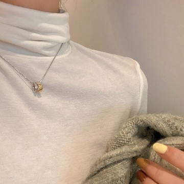 ✨撞色小圓環項鍊女 長款百搭毛衣鏈 簡約氣質輕奢小眾鎖骨鏈