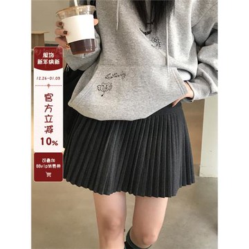 馨幫幫 芭蕾風毛呢百褶短裙女2025美式甜辣顯瘦氣質高腰A字半身裙