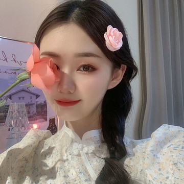 粉嫩少女心玫瑰花朵發夾夏超仙小眾側邊劉海夾子網紅編發發卡頭飾