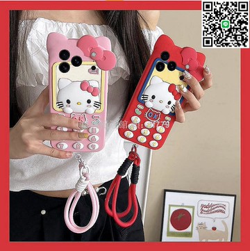 【卓越優選館】可愛韓系凱蒂貓電話機手機殼 適用蘋果17air/17promax 16/15/14 抗震防摔 超萌三麗鷗設計