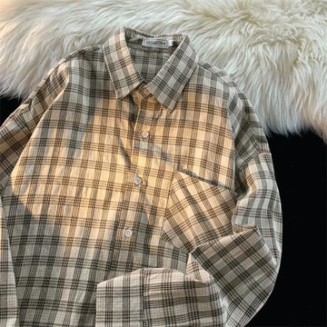 秋冬港風日系長袖襯衫男ins潮流寬松百搭襯衣青少年潮牌休閑外套