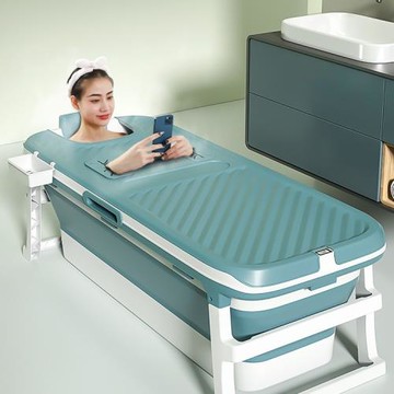 熱賣加厚超大雙層成人泡澡桶折疊浴缸兒童游泳大人浴桶洗澡桶浴盆