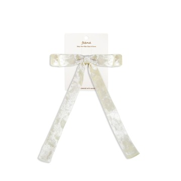 Feena - No.66蝴蝶結髮夾-白