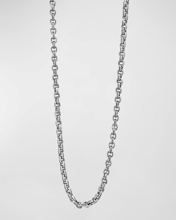 Men's Sterling Silver Anthem Double Link Caviar Chain Necklace, 3mm, 24in