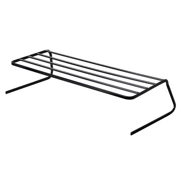 Homely Zakka 日式簡約鐵藝分層兩用盤架 廚房收納好幫手  黑色  1個  45 x 19.5 x 10cm