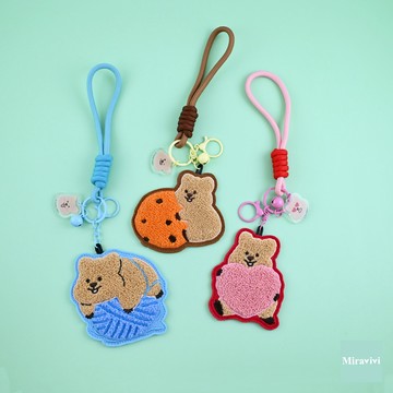 韓國KKOTKA-刺繡掛繩鑰匙圏