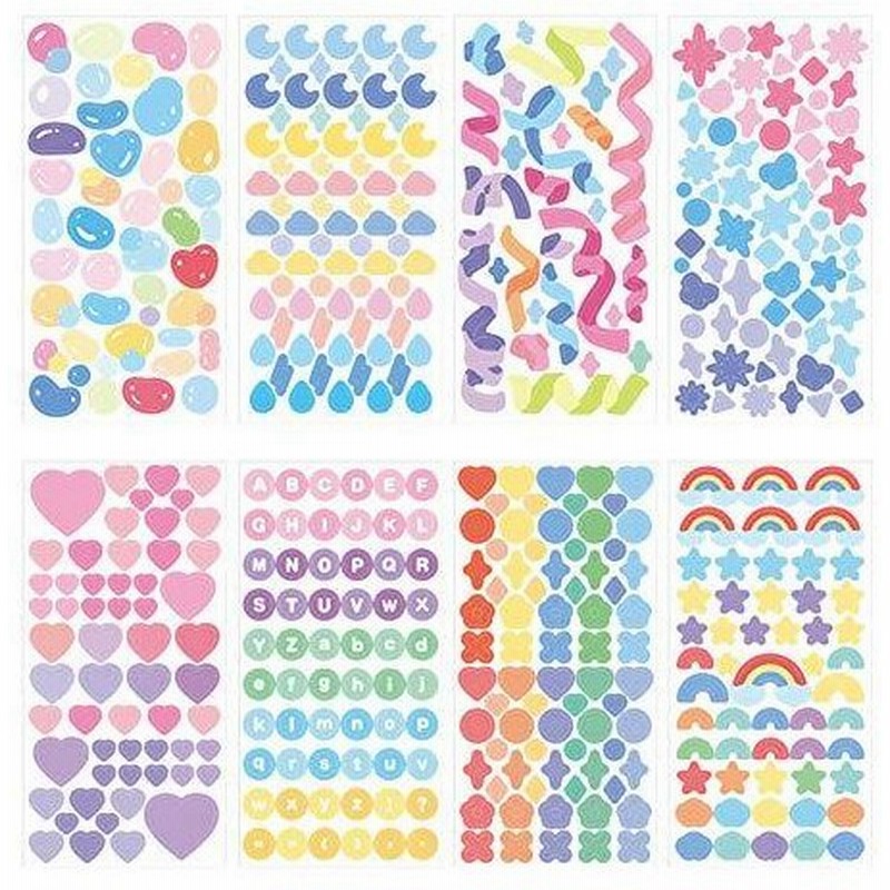 Tafly シールキラキラハートお花月雲星虹ハート英語のアルファベットレーンボー子供にご褒美シール手紙日記家計簿ステッカー 8枚 通販 Lineポイント最大get Lineショッピング
