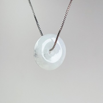 【願‧平安】冰種飄花翡翠平安扣項鍊 | 天然緬甸玉A貨翡翠 |送禮