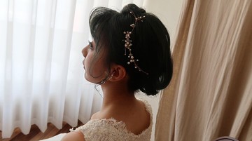 三件組滿天星環-手工水晶花樹脂飾品 新娘頭飾/伴娘配飾