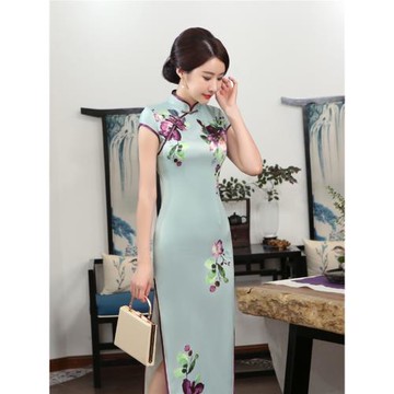 老古代2026夏秋長款旗袍裙大碼女裝日常宴會演出服表演復古中國女