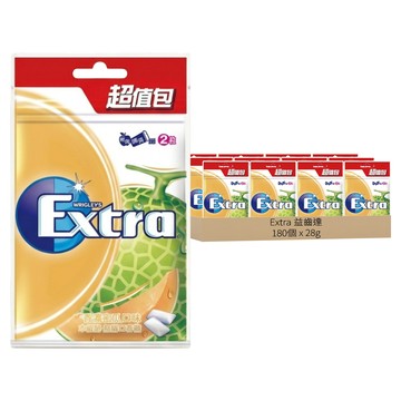 Extra 益齒達 潔淨無糖口香糖 香濃蜜瓜  180個  28g