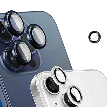 OWEIDA 歐威達 星耀鋁金屬鏡頭保護鏡 鏡頭環 三眼 藍色  iPhone 15 Pro  1組