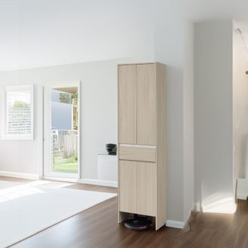 文創集 利奇亞2尺四門底空單抽加高鞋櫃/玄關櫃-60x40x236cm免組