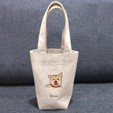 柴犬-兇兇---台灣製棉麻布-文創柴犬-提袋-環保杯袋-蒼蠅星球