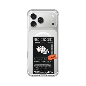 iPhone 17 Pro Max ClearX (MagSafe 兼容) 晶透白 - Marine Debris - 塑膠瓶條紋平鮋