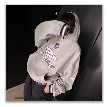 【HAO NICE】動時尚上海經銷商Balenciaga 巴黎世家刺繡logo字母 足球系列 曼聯 長袖 連帽衣 帽T