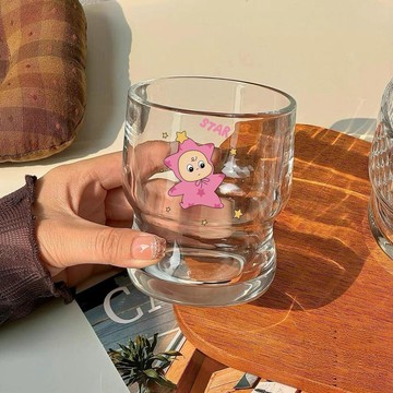 ✨臺灣出貨✨居家可愛玻璃杯ins風咖啡牛奶杯早餐杯家用辦公校園爆款泡茶水杯