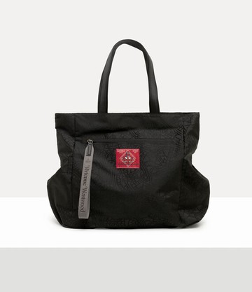 Vivienne Westwood Henry Medium Tote Tangled Orb Jacquard Black